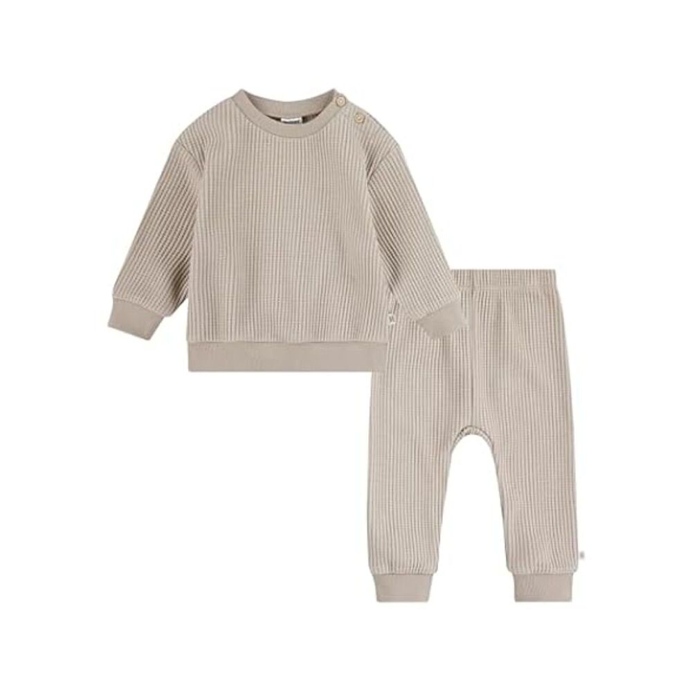 Huggies Waffle Knit Crewneck Sweatshirt Pants 2-piece Outfit Set 24 mos